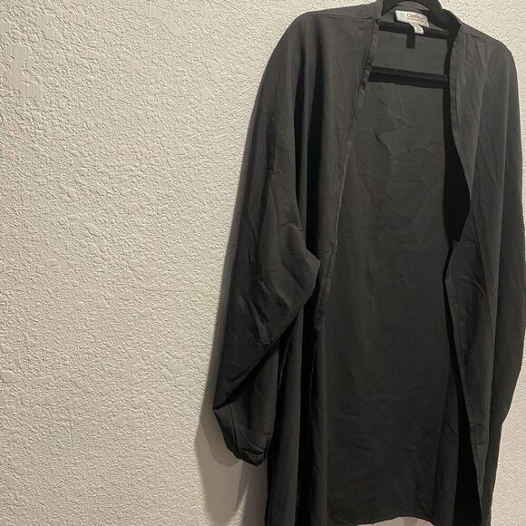 Coolibar Black Shawl Long Sleeve Open Front Cover Up Women’s Large Elastic Cuff - Picture 3 of 10